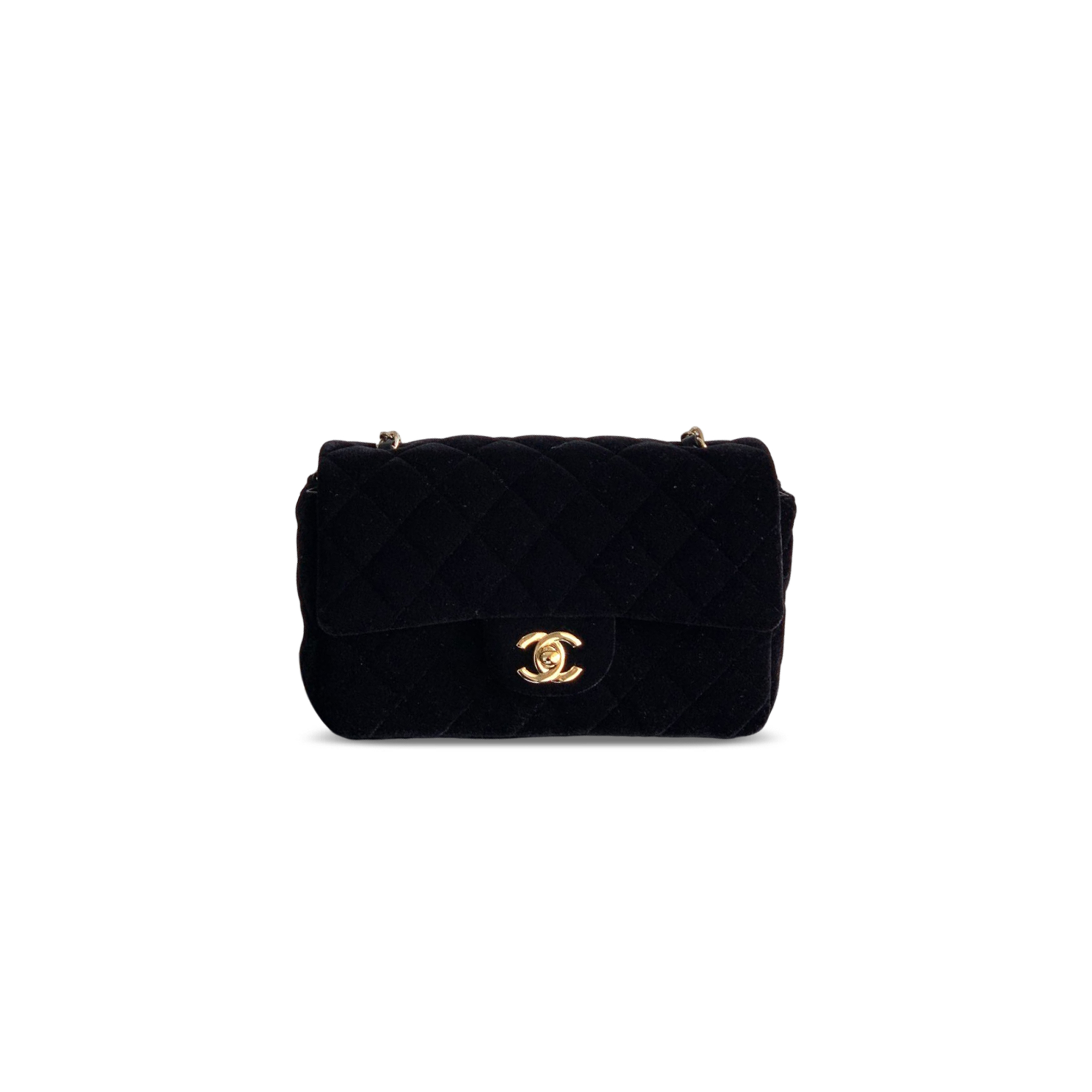 CHANEL MINI CLASSIC HANDBAG VELVET (20*12*6cm)
